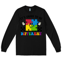 Black It's Okay To Be Different Long Sleeve Tee - CowhideDigitalArt