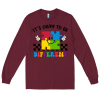 Burgundy It's Okay To Be Different Long Sleeve Tee - CowhideDigitalArt