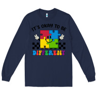 Navy It's Okay To Be Different Long Sleeve Tee - CowhideDigitalArt