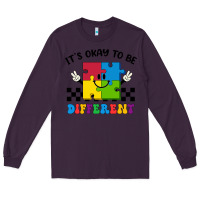 Plum It's Okay To Be Different Long Sleeve Tee - CowhideDigitalArt