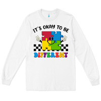 White It's Okay To Be Different Long Sleeve Tee - CowhideDigitalArt