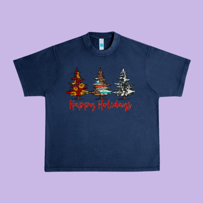 Happy Holidays Christmas Trees Urban Heavy Tee Designed By Jasminsmagicworld