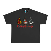 Pigment Black happy holidays christmas trees Urban Heavy Tee - Jasminsmagicworld