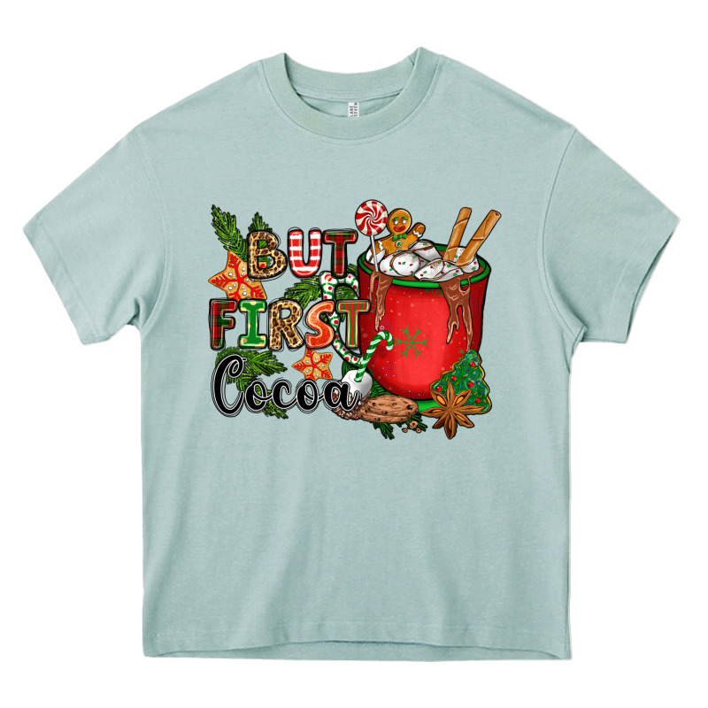 But First Cocoa Heavy Core Tee by CowGirlArtShop | Teevron