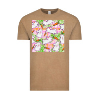 Vintage Coffee Easter Bunnies With Carrots Seamless Pattern Vintage Tee - BundleAndBundleShop