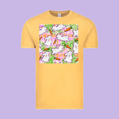 Easter Bunnies With Carrots Seamless Pattern Vintage Tee Designed By Bundleandbundleshop