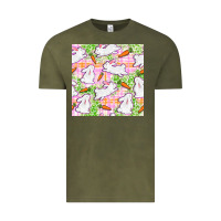 Vintage Olive Easter Bunnies With Carrots Seamless Pattern Vintage Tee - BundleAndBundleShop