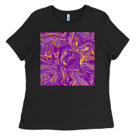 Black Abstract Mardi Gras Seamless Pattern Ladies Tee - FaDigitalArtStudio