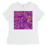 White Abstract Mardi Gras Seamless Pattern Ladies Tee - FaDigitalArtStudio