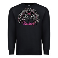 Black racing checkered rainbow Premium Sweatshirt - JahusDesignShop