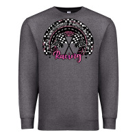 Charcoal Heather racing checkered rainbow Premium Sweatshirt - JahusDesignShop