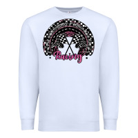 White racing checkered rainbow Premium Sweatshirt - JahusDesignShop
