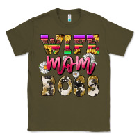 Army Green Wife mom boss daisy Mother's Day Classic Tee - HowdyJamesFarm