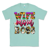 Seafoam Wife mom boss daisy Mother's Day Classic Tee - HowdyJamesFarm