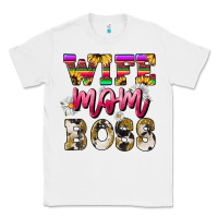 White Wife mom boss daisy Mother's Day Classic Tee - HowdyJamesFarm