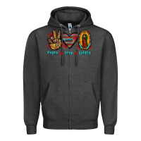 Charcoal Heather peace love lupita Zipper Hoodie - JahusDesignShop