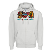 Dove Grey peace love lupita Zipper Hoodie - JahusDesignShop