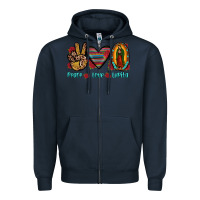Navy peace love lupita Zipper Hoodie - JahusDesignShop