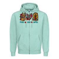 Seafoam peace love lupita Zipper Hoodie - JahusDesignShop