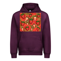 Mauve Wine strawberries Urban Hoodie - Jasminsmagicworld