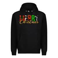 Black merry christmas western Premium Hoodie - Jasminsmagicworld