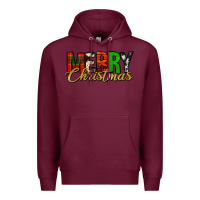 Burgundy merry christmas western Premium Hoodie - Jasminsmagicworld