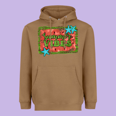 Summer Vibes Watermelon Heavyweight Hoodie Designed By Jahusdesignshop