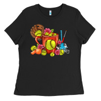 Black Softball Coffee Mug Ladies Tee - FaDigitalArtStudio