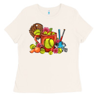 Bone Softball Coffee Mug Ladies Tee - FaDigitalArtStudio