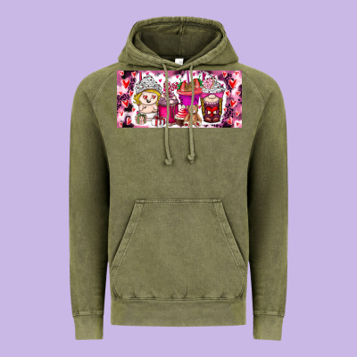 Valentine Coffee Vintage Hoodie Designed By Cowhidedigitalart