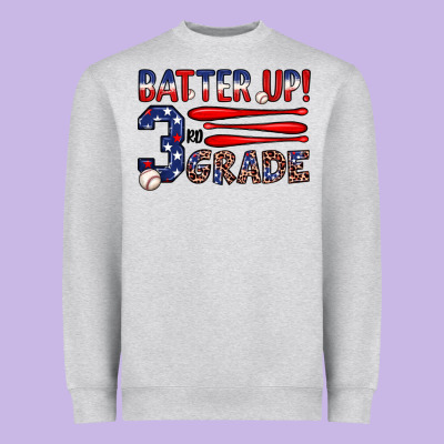 Batter Up 3rd Grade Heavyweight Sweatshirt Designed By Jahusdesignshop
