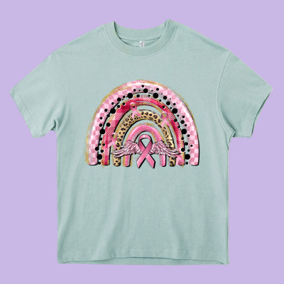 Cancer Rainbow Heavy Core Tee Designed By Cowgirlartshop