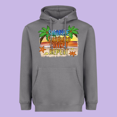 Sunrise Sunburn Sunset Repeat2 Heavyweight Hoodie Designed By Jahusdesignshop