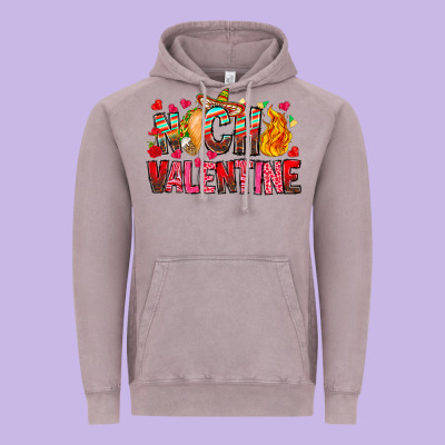 Nacho Valentine Vintage Hoodie Designed By Cowhidedigitalart