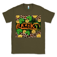 Army Green St. Patricks Day lucky Classic Tee - CowGirlArtShop