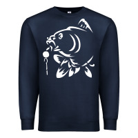Navy carp fishing Premium Sweatshirt - artisFamous