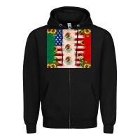 Black American flag mexico flag sunflower cactus Zipper Hoodie - JahusDesignShop