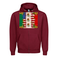 Burgundy American flag mexico flag sunflower cactus Zipper Hoodie - JahusDesignShop