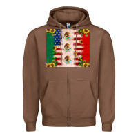 Chestnut American flag mexico flag sunflower cactus Zipper Hoodie - JahusDesignShop