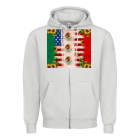 Dove Grey American flag mexico flag sunflower cactus Zipper Hoodie - JahusDesignShop