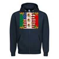 Navy American flag mexico flag sunflower cactus Zipper Hoodie - JahusDesignShop