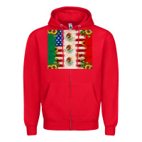 Red American flag mexico flag sunflower cactus Zipper Hoodie - JahusDesignShop