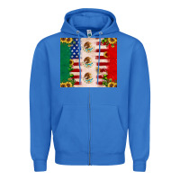 True Royal American flag mexico flag sunflower cactus Zipper Hoodie - JahusDesignShop