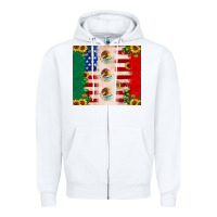 White American flag mexico flag sunflower cactus Zipper Hoodie - JahusDesignShop