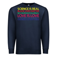 Navy Anti Trump Science is Real Black Lives Matter T shirt Premium Sweatshirt - artisFamous