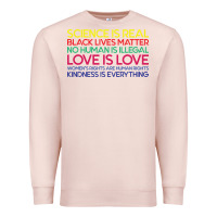 Pale Pink Anti Trump Science is Real Black Lives Matter T shirt Premium Sweatshirt - artisFamous
