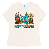 Bone Happy Camper Coffee Cups Ladies Tee - FaDigitalArtStudio