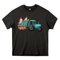 Asphalt christmas tree tractor Heavy Core Tee - CowGirlArtShop