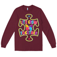 Burgundy Let s Grow Together Long Sleeve Tee - CowhideDigitalArt