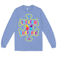 Colony Blue Let s Grow Together Long Sleeve Tee - CowhideDigitalArt